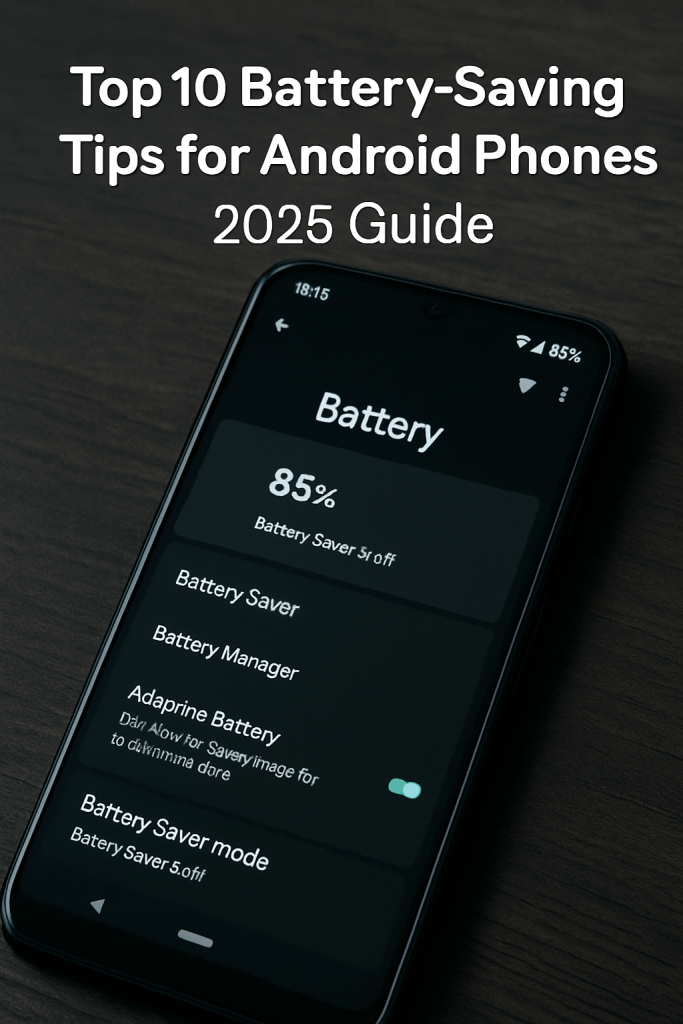 Android smartphone showing battery-saving settings
